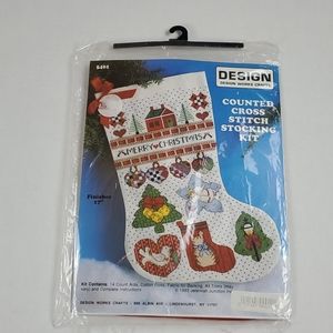 Vintage Design works crafted cross stitch stocking kit New